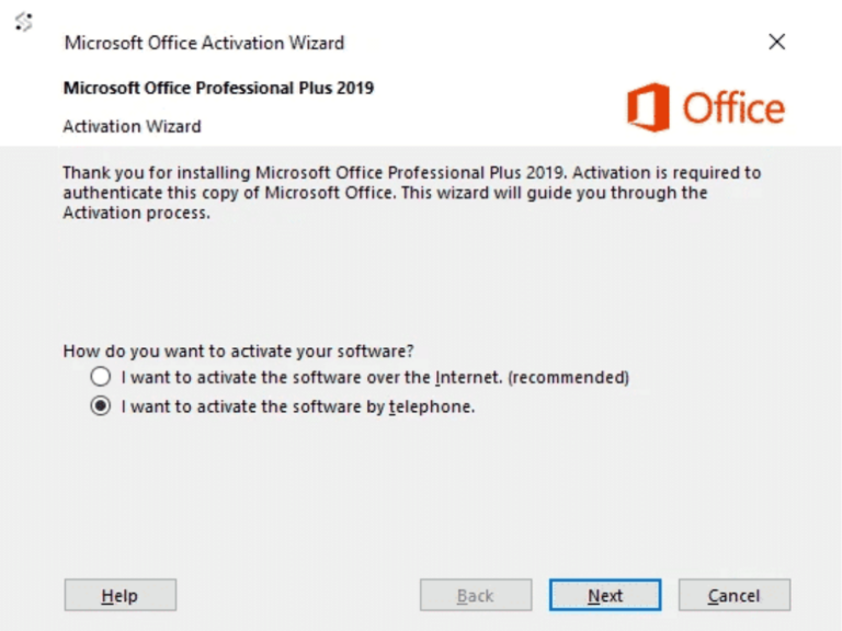 How to activate Microsoft Office by Phone